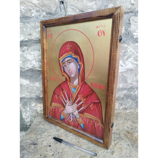 Παναγία η Επτασπαθη με κορνιζα