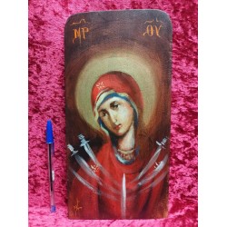 Παναγία η Επτάσπαθη σε φυσικό μοτίβο,σε ακανόνιστο ξύλο