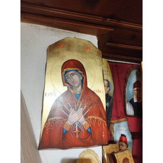 Παναγία Επτάσπαθη σε ακανόνιστο ξυλο
