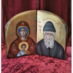 Μικρό δίπτυχο με Άγιο Παίσιο και Παναγία Ζωοδόχος Πηγή